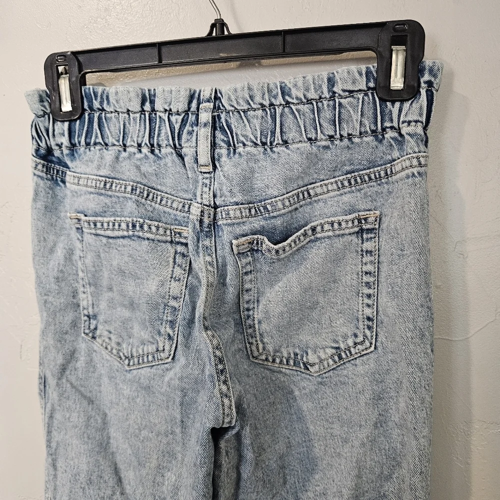 Gap Girls 12 Mom Jeans Paperbag Waist High Rise Light Wash Denim